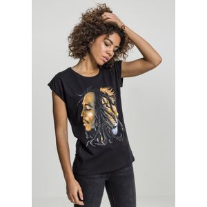 Mister Tee Bob Marley Lion Face T-shirt Zwart S Vrouw