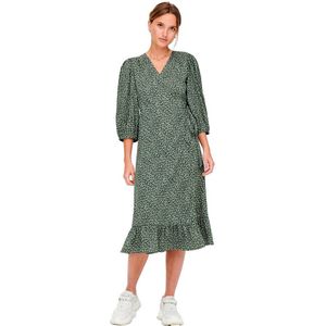 Only Olivia Wrap Midi Dress Groen M Vrouw