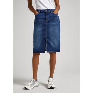 Pepe Jeans Midi Hw Denim Skirt Blauw XL Vrouw