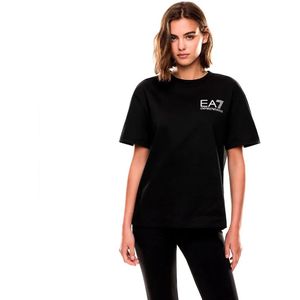 Ea7 Emporio Armani Train Logo Series Sequins Crossover T-shirt Met Korte Mouwen