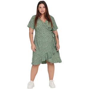 Only Carmakoma Livia Wrap Short Sleeve Dress Groen 54 Vrouw