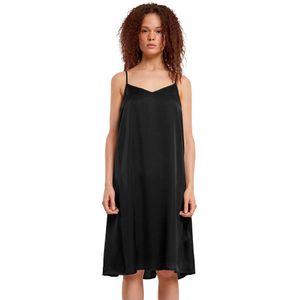 Urban Classics Viscose Satin Slip Mouwloze Midi-jurk