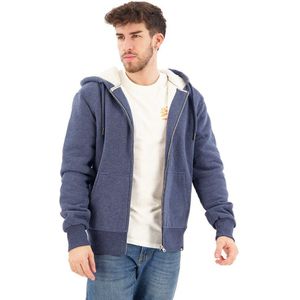 Superdry Borg Lined Hood Full Zip Sweatshirt Blauw XL Man