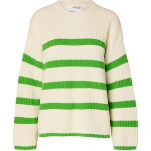 SELECTED FEMME Gestreepte Trui SLFBLOOMIE Groen