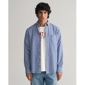 Gant Reg Stripe Long Sleeve Shirt Blauw XL Man