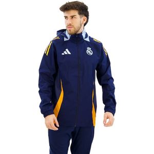 Adidas - Real Madrid Tiro 24 - All Weather Jas - Zwart - Waterafstotend, 100% Gerecycled Polyester