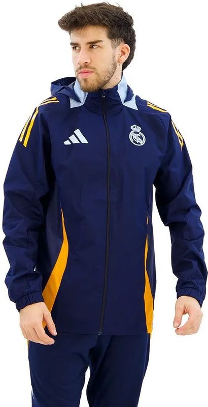 Adidas - Real Madrid Tiro 24 - All Weather Jas - Zwart - Waterafstotend, 100% Gerecycled Polyester