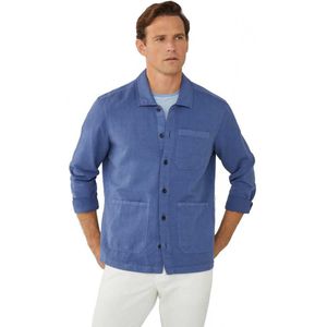 Hackett Cot Linen Overshirt Blauw XL Man