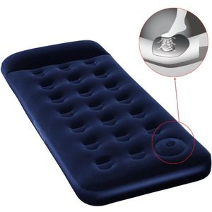 Bestway Inflatable Flocked Airbed With Built-in Foot Pump Blauw 185 x 76 x 28 cm