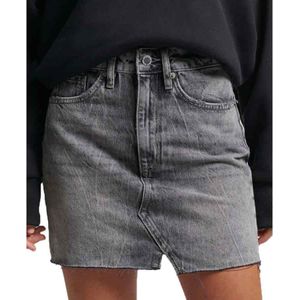Superdry Vintage Denim Mini Skirt Grijs 32 Vrouw