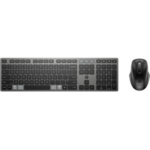 HP 720 Multi-Device Rechargeable Wireless Keyboard and Mouse Combo toetsenbord Inclusief muis Thuis USB + Bluetooth Zwart