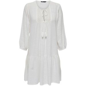 Only Vinnie Life 3/4 Sleeve Dress Wit S Vrouw