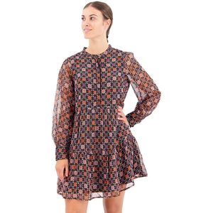 Superdry Tiered Long Sleeve Short Dress Bruin 2XS Vrouw