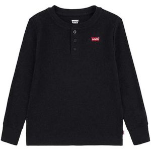 Levi´s ® Kids Thermal Henley Knit Long Sleeve T-shirt Zwart 12 Years Jongen