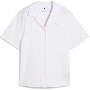 PUMA - Relaxed Fit Shirt - Korte Mouwen - Katoen/Polyester Gerecycled - Wit