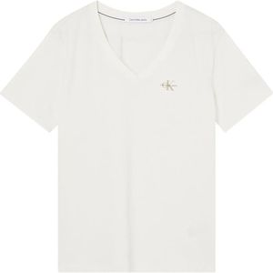 Calvin Klein Jeans Micro Monologo Slim T-shirt Met Korte Mouwen En V-hals