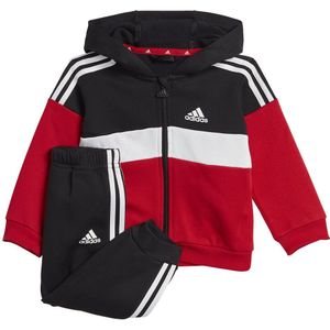 Adidas Tiberio 3 Stripes Colorblock Fleece Set Rood 0-3 Months