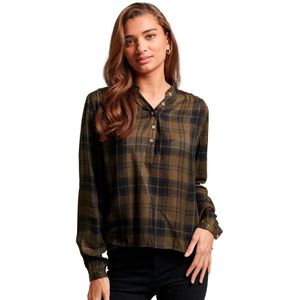 Superdry Check Long Sleeve Blouse Bruin XS Vrouw