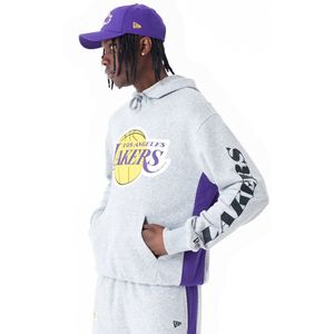 New Era Nba Mesh Panel Los Angeles Lakers Hoodie Grijs XL Man