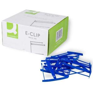 Q-connect Plastic Fastener Binder E-clips Box Of 100 Units Transparant