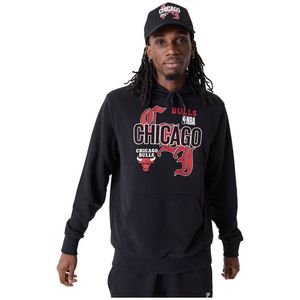 New Era Nba Team Graphic Chicago Bulls Hoodie Zwart XL Man