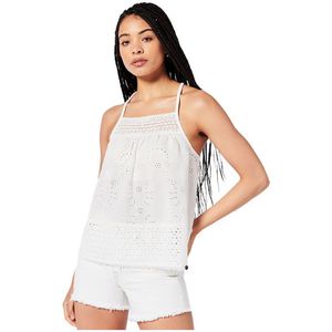 Superdry Vintage Woven Lace Sleeveless T-shirt Wit S Vrouw