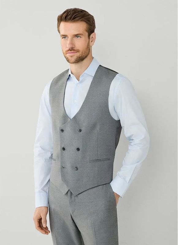 Hackett - HM470503 - Bodywarmer - Grijs - Getailleerd - Wol - Klassiek