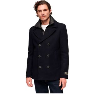 Superdry - M5011792A - Wollen Jas - Marineblauw - 2-in-1