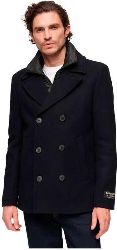 Superdry - M5011792A - Wollen Jas - Marineblauw - 2-in-1