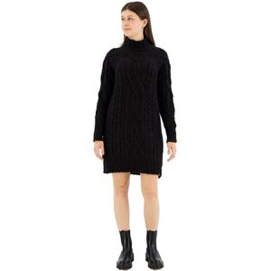 Superdry Cable Mock Neck Long Sleeve Short Dress Zwart S Vrouw