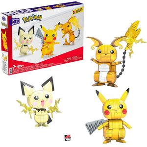 Mega Construx 3 Pokémon Rayo (pichu. Pikachu And Raichu) Geel
