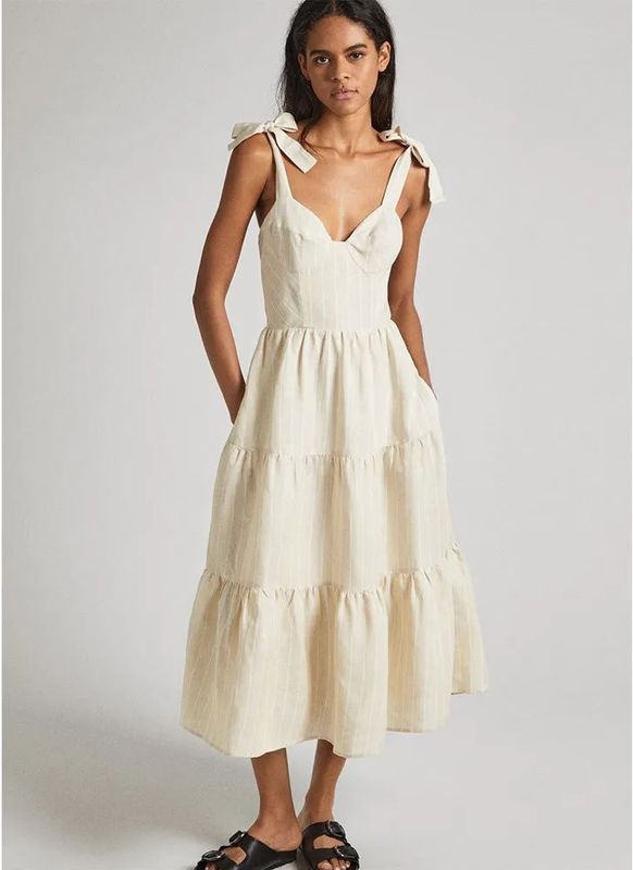 Pepe Jeans - Emereal - Mouwloze Jurk - Midi - Zwart