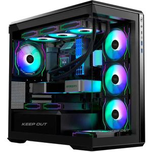 ATX Semi-toren doos KEEP OUT XC-905 PRO+ Zwart