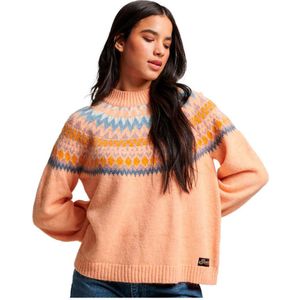 Superdry Slouchy Pattern Crew Neck Sweater Oranje S Vrouw