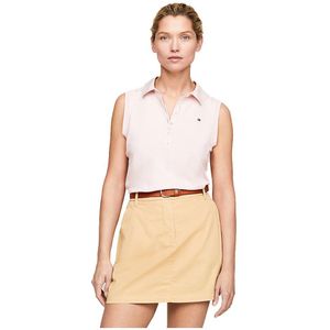 Tommy Hilfiger 1985 Slim Fit Short Sleeve Polo Beige M Vrouw