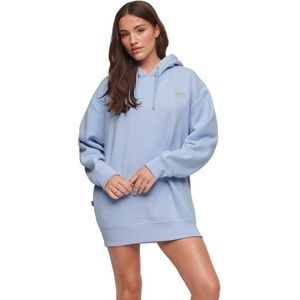 Superdry Essential Hooded Sweat Long Sleeve Short Dress Blauw 2XS-XS Vrouw