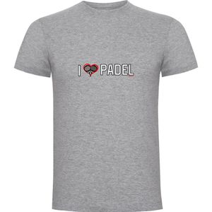 Kruskis I Love Padel Short Sleeve T-shirt Grijs S Man