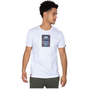 Alpha Industries Rainbow Reflective Label Short Sleeve T-shirt Wit XL Man