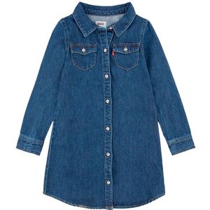 Levi´s ® Kids 1ej350-bh5 Western Shirt Short Sleeve Short Dress Blauw 12 Months Meisje