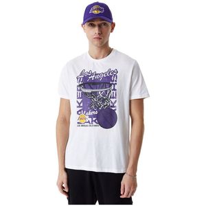 New Era Nba Bball Graphic Los Angeles Lakers Short Sleeve T-shirt Wit XS Man