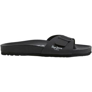 Pepe Jeans - PMS90100 - Anatomische Sandalen - Zwart - Plat - Casual