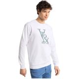 Victorio & Lucchino - Sweater - Wit - 660027025 - Met Ronde Hals en Graphic op de Borst