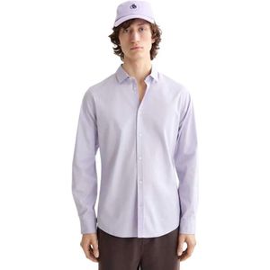 Scotch & Soda Solid Slim Fit Poplin Overhemd Met Lange Mouwen