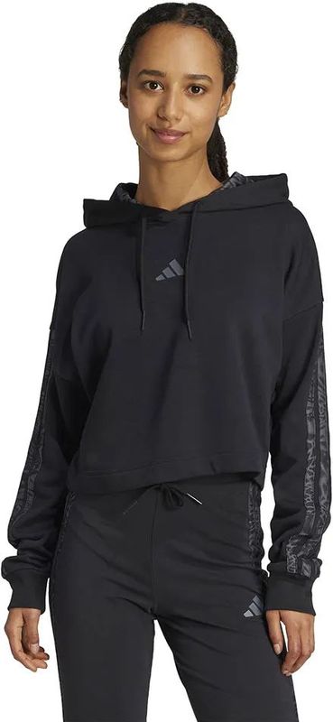 Adidas Essentials 3 Stripes Print French Terry Hoodie