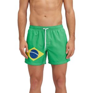 Sundek Elasticated Waistband Recycled Polyester Repreve Brazil Flag Zwembroek