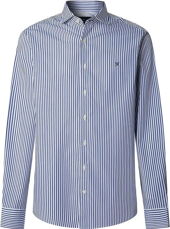Hackett Londonvoor mannen. HM3010473 City Bengaals blauw shirt (L), Casual, Feest, Katoen, Klassiek, Lange mouwen