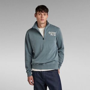 G-star Painted Garment Dyed Half Zip Sweatshirt Grijs S Man