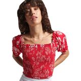 Superdry - Vintage Smocked Crop Top - Korte Mouw