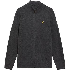 Lyle & Scott - Lamswol Blend Rits Cardigan - Grijs