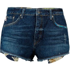 Superdry Vintage High Rise Denim Shorts Blauw 26 Vrouw